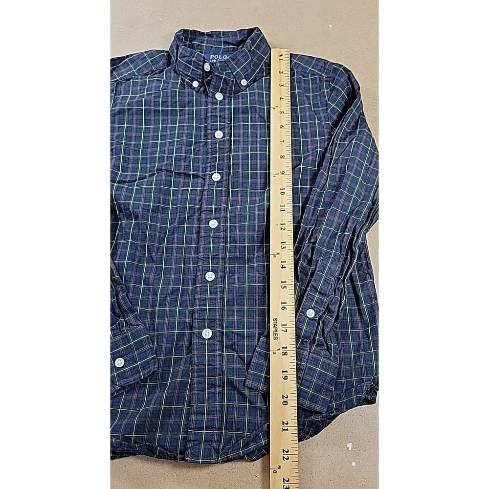 Polo Ralph Lauren Boys Plaid‎ Long Sleeve Dress Shirt  Natural Stretch - Picture 5 of 8